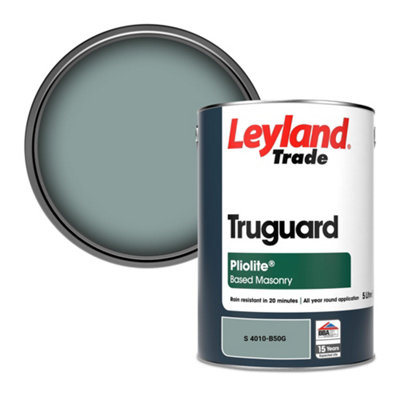 Leyland Trade Truguard Smooth Pliolite Masonry Paint (S 4010-B50G) 5L from B&Q