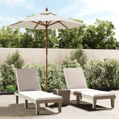 B&Q -  Garden Parasol With Wooden Pole Sand 196X231 Cm