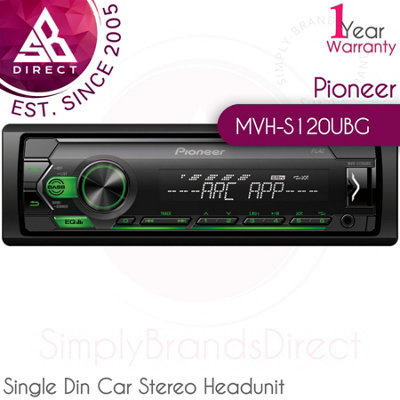 Pioneer Mvh-S120Ubg 1 Din Mechless Radio Car Receiever Aux Android Wma Mp3 Green from B&Q
