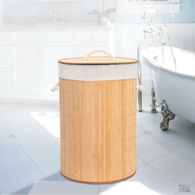  - Mantraraj Natural Bamboo Laundry Hamper Basket With Lid & Clothes Storage