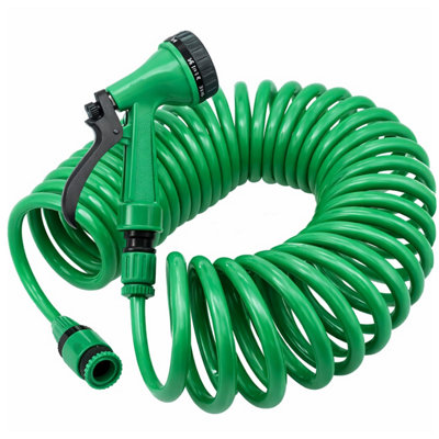 Mantraraj 15M (50Ft) Garden Hose Pipe Expandable Coil Hose Spray Gun Hosepipes Coil With 5 Function Water Spray Gun Nozzle from B&Q