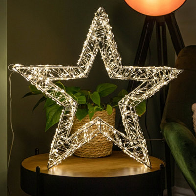 49cm Light up Christmas Galaxy Star with 1440 Warm White LEDs & Timer ...