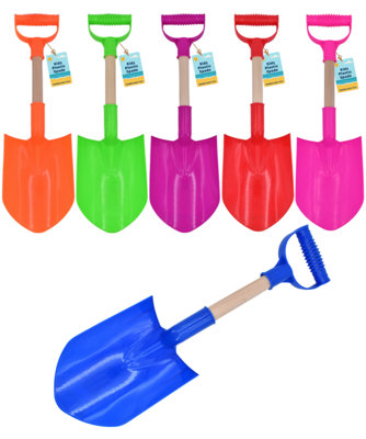 49cm Spade Plastic and Wood Stubby For Sand Soil Digging Beach - 6 Pack