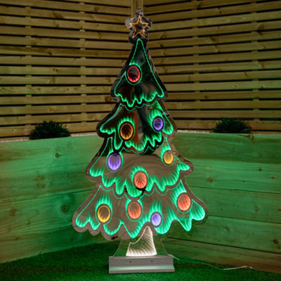 4ft (1.2m) Tall Light up Christmas Tree Infinity Decoration with Multi ...