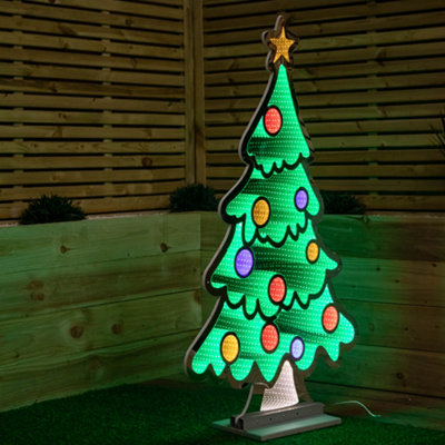 4ft (1.2m) Tall Light up Christmas Tree Infinity Decoration with Multi ...