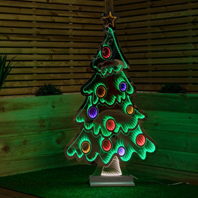 4ft (1.2m) Tall Light up Christmas Tree Infinity Decoration with Multi ...