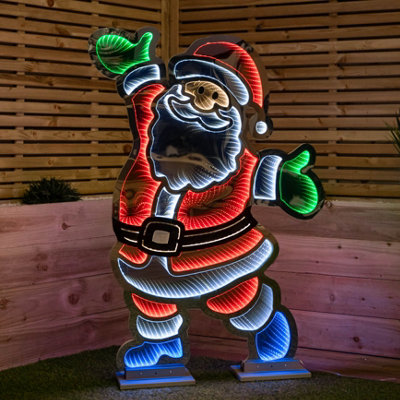 4ft (1.2m) Tall Light up Santa Christmas Infinity Decoration with Multi-Coloured LEDs