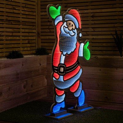 4ft (1.2m) Tall Light up Santa Christmas Infinity Decoration with Multi-Coloured LEDs