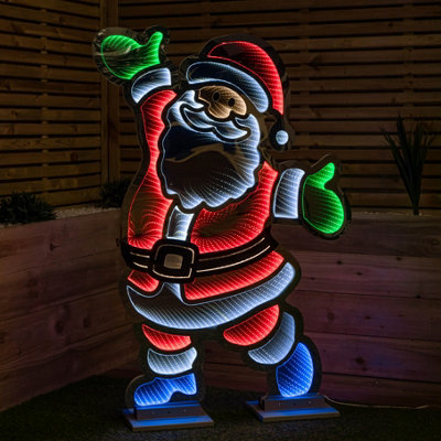 4ft (1.2m) Tall Light up Santa Christmas Infinity Decoration with Multi-Coloured LEDs