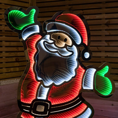 4ft (1.2m) Tall Light up Santa Christmas Infinity Decoration with Multi-Coloured LEDs
