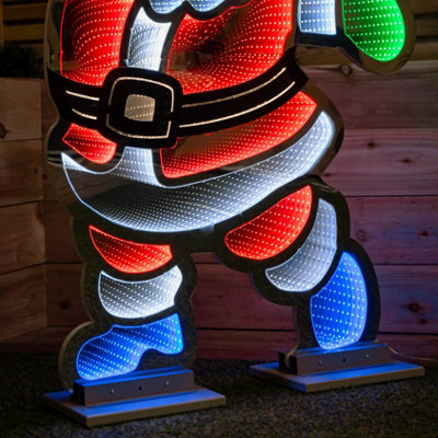 4ft (1.2m) Tall Light up Santa Christmas Infinity Decoration with Multi-Coloured LEDs