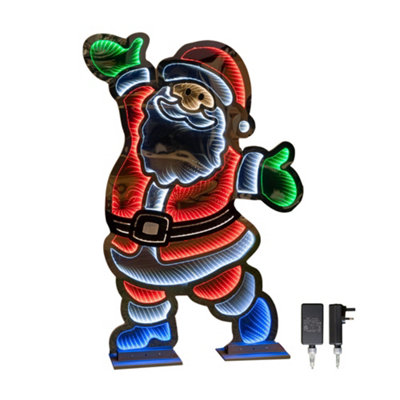 4ft (1.2m) Tall Light up Santa Christmas Infinity Decoration with Multi-Coloured LEDs