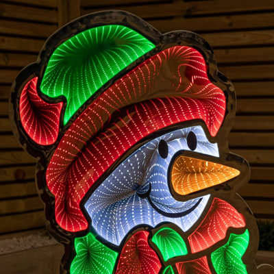 4ft (1.2m) Tall Standing Light up Snowman Infinity Christmas Decoration ...