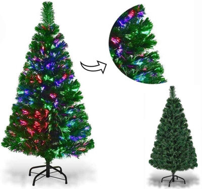 4FT(120 Tips) Green Artificial Fibre Optic Christmas Tree Xmas With Metal Stand