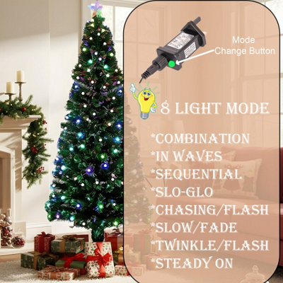 4FT/120CM BERRIES BALLS FIBRE OPTIC CHRISTMAS TREE LED PRE-LIT