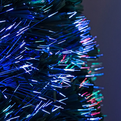 4FT (120cm) Green Fibre Optic Christmas Tree with Multi-coloured Fibre Optic Lights - 4