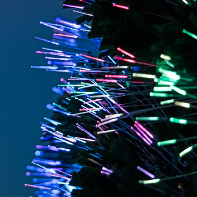 4FT (120cm) Green Fibre Optic Christmas Tree with Multi-coloured Fibre Optic Lights - 6