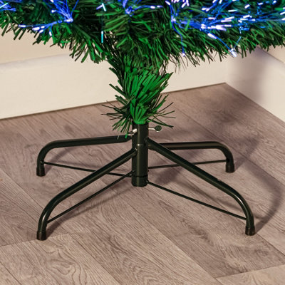 4FT (120cm) Green Fibre Optic Christmas Tree with Multi-coloured Fibre Optic Lights - 7