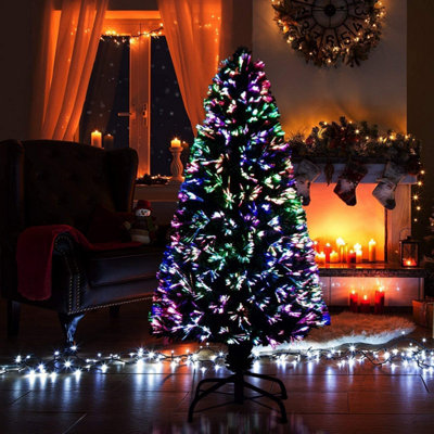 4Ft/120cm Multicolour Fibre Optic Christmas Tree LED Pre-Lit