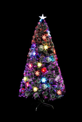 4Ft/120cm Snowflakes Berries Fibre Optic Christmas Tree LED Pre-Lit