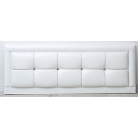 4ft 26inch  White Leather Venice With Crystal Button
