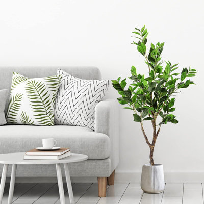 4FT Artificial Bay Laurel Tree Fake Bay Plant with Lifelike Leaves for Indoor