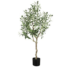 4FT Artificial Olive Tree Faux Tree Fake Plant for Living Room Decor