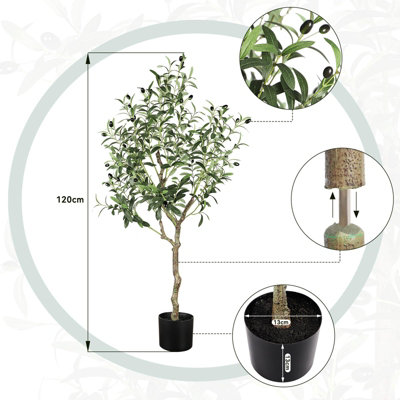 4FT Artificial Olive Tree Faux Tree Fake Plant for Living Room Decor - 9