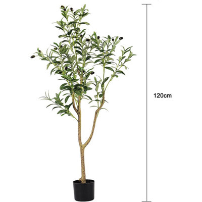 4FT Artificial Olive Tree Faux Tree with Lifelike Olive Leaves for Home Decor - 5