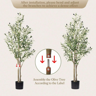 4FT Artificial Olive Tree Indoor Faux Plant Decor