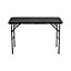 4ft Black Rectangular Outdoor Wood Grain Plastic Folding Catering Camping Table