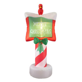 4FT Christmas Sign with Bird Inflatable