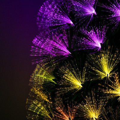 4ft Green Fibre Optic Christmas Tree with Remote Control and Multi Coloured Fibre Optic Lights - 8