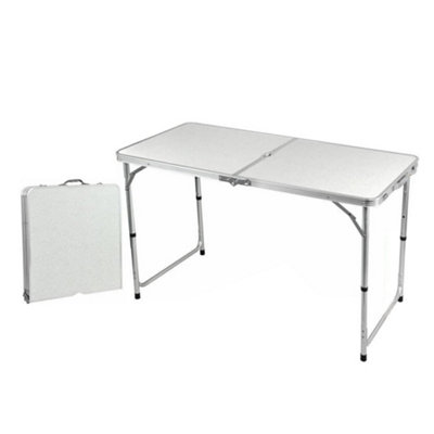 4Ft Heavy Duty Folding Table - Portable Plastic Foldable Camping Garden Party Catering Outdoor Indoor Use Kitchen Trestle Durable