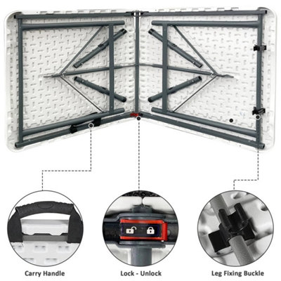 4FT HEAVY DUTY FOLDING TABLE PORTABLE PLASTIC NEW CAMPING GARDEN PARTY CATERING