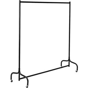 4ft Heavy Duty Metal Clothes Hanging Rail with Wheels
