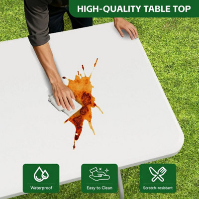 4FT Heavy Duty Plastic Folding Table for Garden, Camping, Party, Catering & BBQ