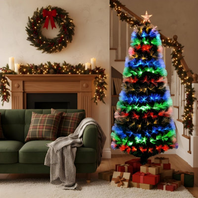 4ft LED Fibre Optic Christmas Tree with Remote Control & 8 Light Modes
