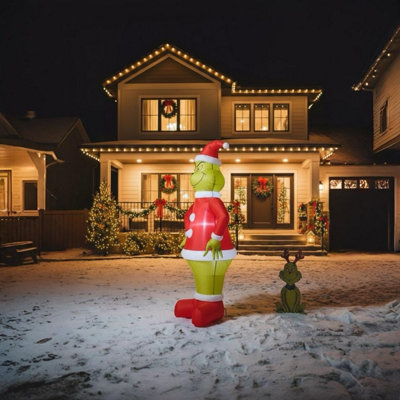 4ft Light Up Standing Grinch Inflatable