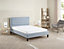 4FT Modern & Stylish Picasso Small Double Fabric Bed - Blue