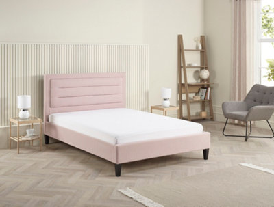 4FT Modern & Stylish Picasso Small Double Fabric Bed - Pink