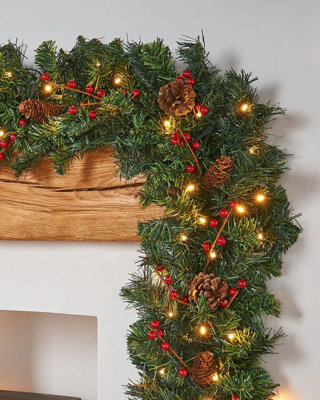 4FT Pre-Lit Artificial Christmas Garland