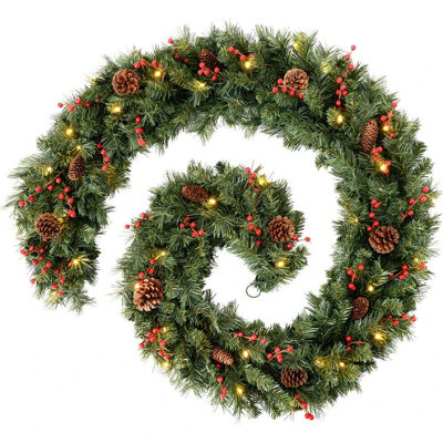 4FT Pre-Lit Artificial Christmas Garland - 5