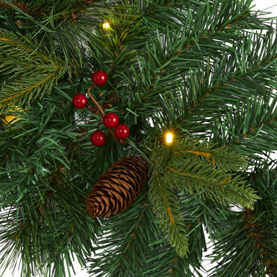4FT Pre-Lit Artificial Christmas Garland - 6