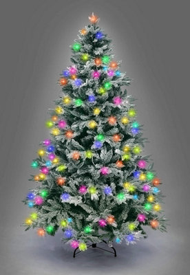 4FT Prelit Green Lapland Fir Christmas Tree Multicolour LEDs