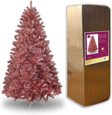 4FT Rose Gold Christmas Tree Shiny Tinsels