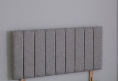 4FT Small Double 20inch Grey Linen 9 Panel Headboard | DIY at B&Q