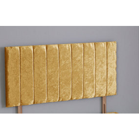 4FT Small Double 26inch Gold  Crush Velvet 9 Panel headboard