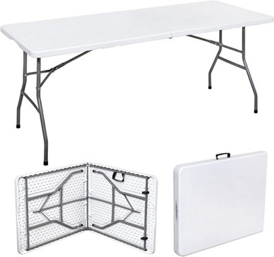 4ft Trestle Folding Table Indoor Outdoor Garden - White