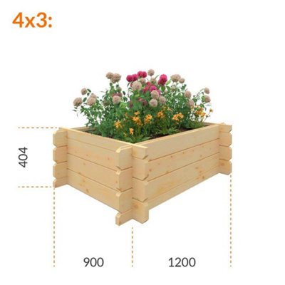 4ft x 3ft (1200mm x 900mm) Horsforth Garden Raised Bed Planter 19mm